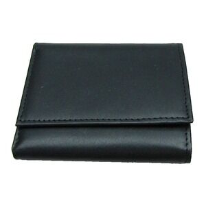 Black Genuine Leather Men Trifold Wallet, NWOT